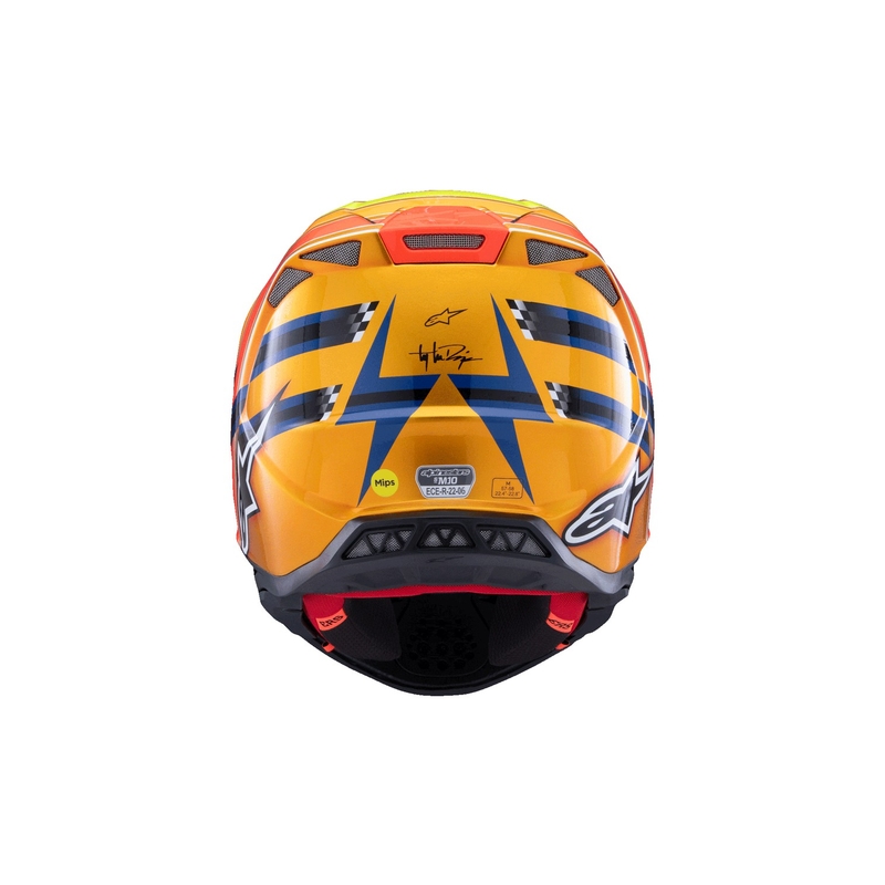 Alpinestars Supertech S-M10 motorcrosshelm TROY LEE DESIGNS parelblauw-fluor oranje-geel-rood