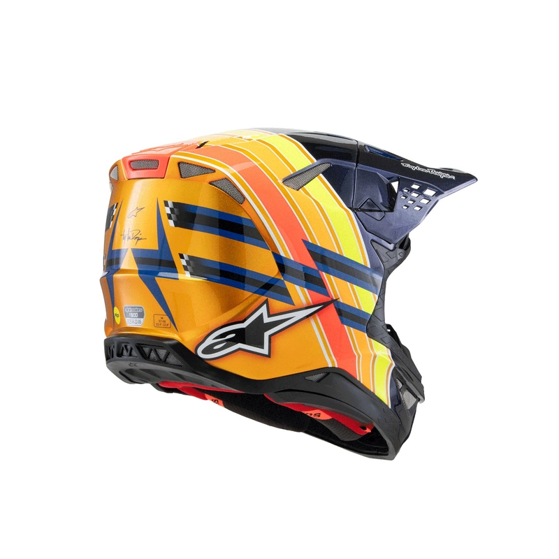 Alpinestars Supertech S-M10 motorcrosshelm TROY LEE DESIGNS parelblauw-fluor oranje-geel-rood
