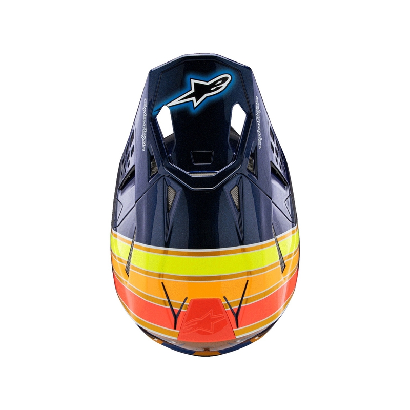 Alpinestars Supertech S-M10 motorcrosshelm TROY LEE DESIGNS parelblauw-fluor oranje-geel-rood