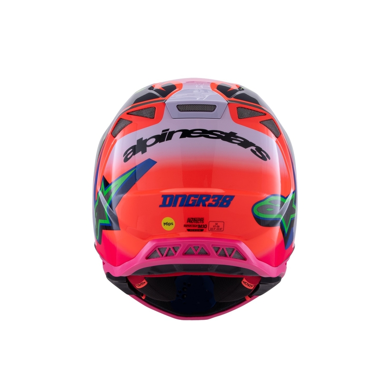 Alpinestars Supertech S-M10 HAIDEN DEEGAN edition crosshelm fluo oranje-paars-roze-groen