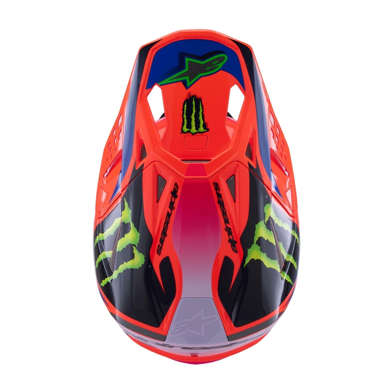 Alpinestars Supertech S-M10 HAIDEN DEEGAN edition crosshelm fluo oranje-paars-roze-groen