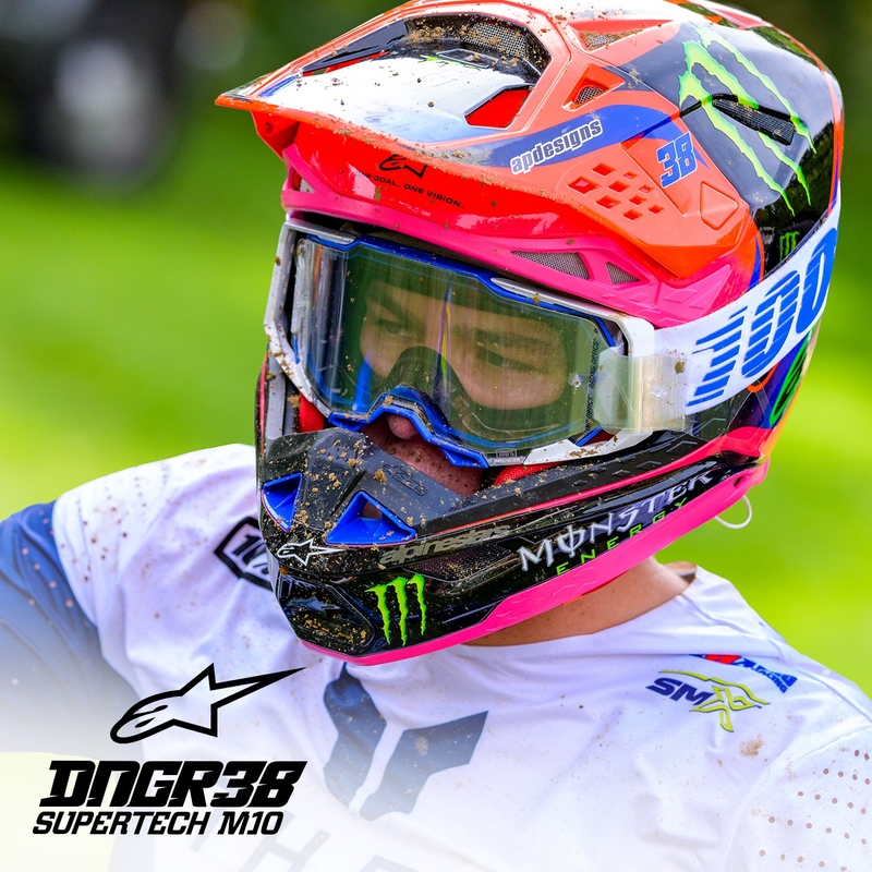 Alpinestars Supertech S-M10 HAIDEN DEEGAN edition crosshelm fluo oranje-paars-roze-groen