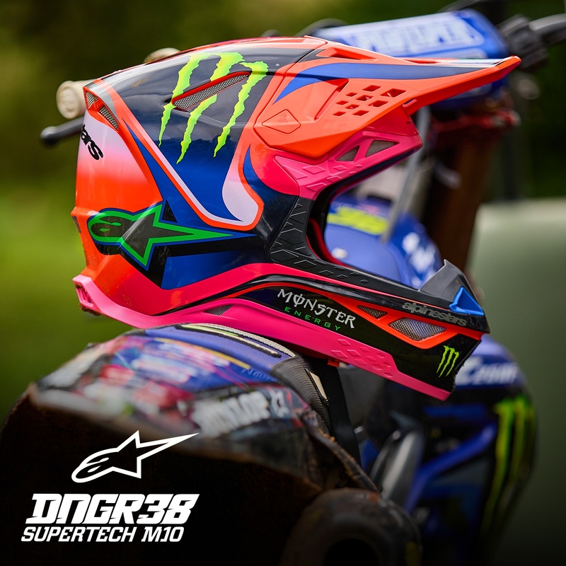 Alpinestars Supertech S-M10 HAIDEN DEEGAN edition crosshelm fluo oranje-paars-roze-groen