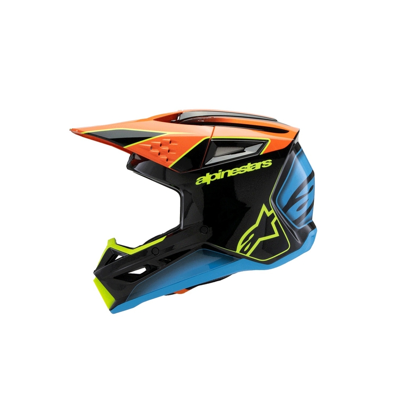 Alpinestars S-M3 FRAY kindercrosshelm zwart-fluo oranje-fluo geel-turquoise