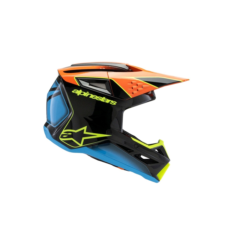 Alpinestars S-M3 FRAY kindercrosshelm zwart-fluo oranje-fluo geel-turquoise