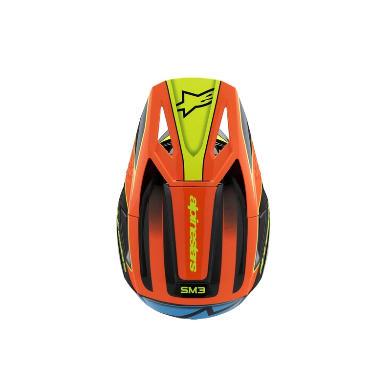 Alpinestars S-M3 FRAY kindercrosshelm zwart-fluo oranje-fluo geel-turquoise