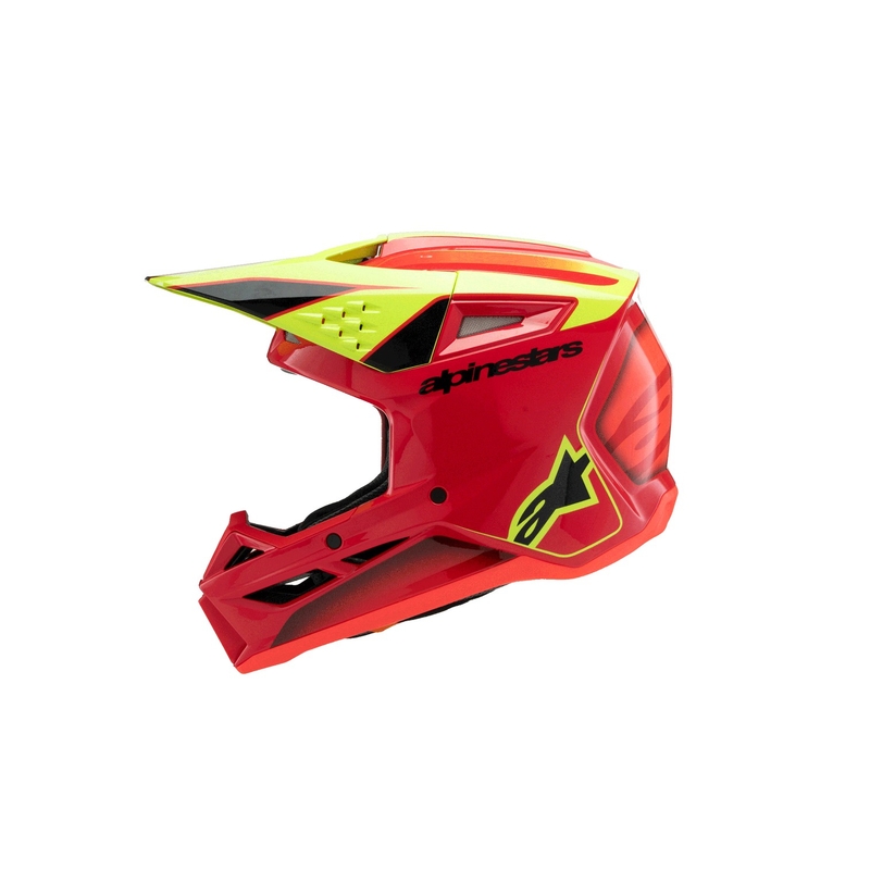 Alpinestars S-M3 FRAY kindercrosshelm rood-fluo geel-zwart
