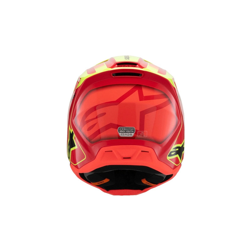 Alpinestars S-M3 FRAY kindercrosshelm rood-fluo geel-zwart