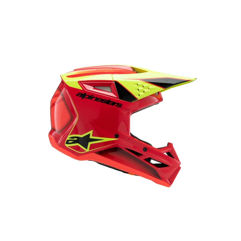Alpinestars S-M3 FRAY kindercrosshelm rood-fluo geel-zwart