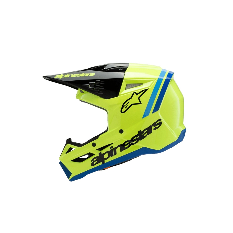 Alpinestars S-M3 RADIUM kindercrosshelm fluo geel-zwart-blauw