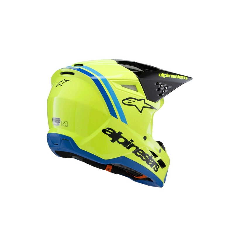 Alpinestars S-M3 RADIUM kindercrosshelm fluo geel-zwart-blauw