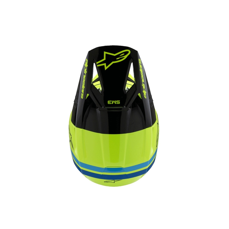 Alpinestars S-M3 RADIUM kindercrosshelm fluo geel-zwart-blauw