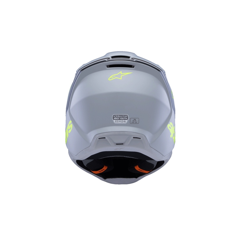 Alpinestars S-M3 RADIUM kindercrosshelm mat grijs-fluogeel-zwart