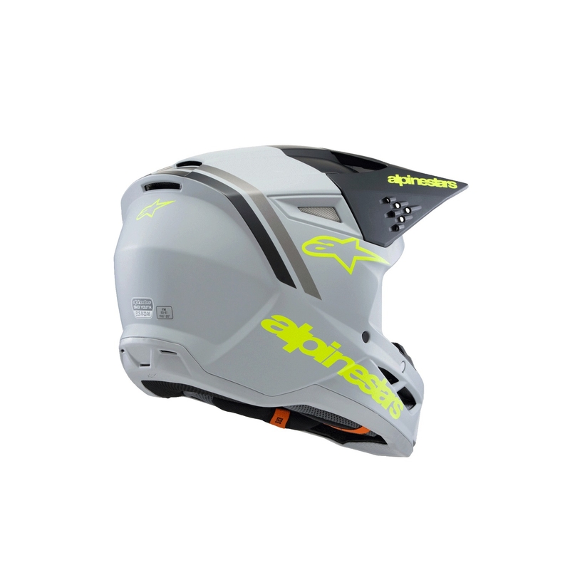 Alpinestars S-M3 RADIUM kindercrosshelm mat grijs-fluogeel-zwart