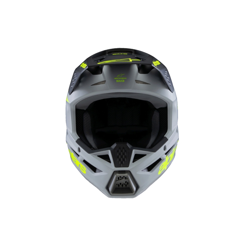 Alpinestars S-M3 RADIUM kindercrosshelm mat grijs-fluogeel-zwart
