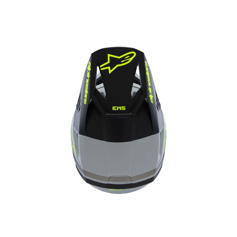 Alpinestars S-M3 RADIUM kindercrosshelm mat grijs-fluogeel-zwart