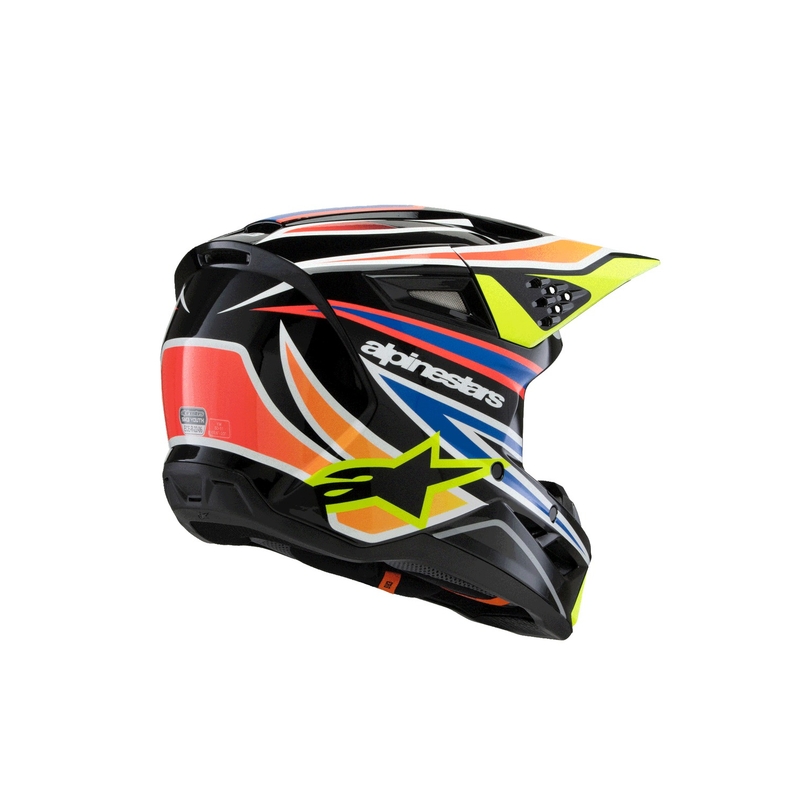 Alpinestars S-M3 WURX kindercrosshelm zwart-fluo geel-blauw-rood