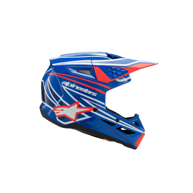 Alpinestars S-M3 WURX kindercrosshelm blauw-rood-wit-zwart