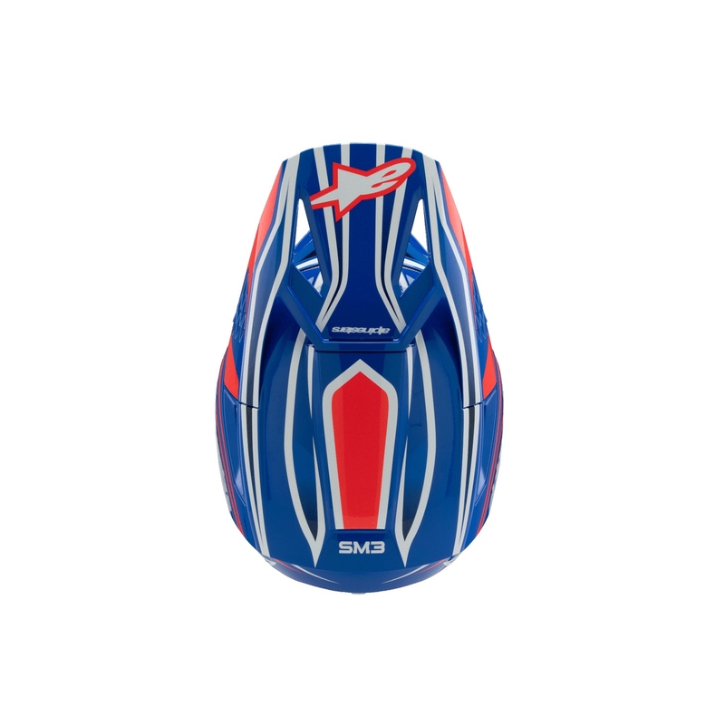 Alpinestars S-M3 WURX kindercrosshelm blauw-rood-wit-zwart
