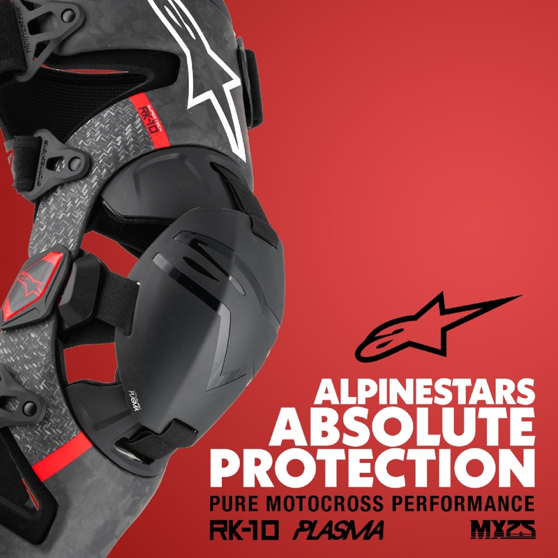 Alpinestars Supertech RK-10 Plasma kniebraces zwart-rood