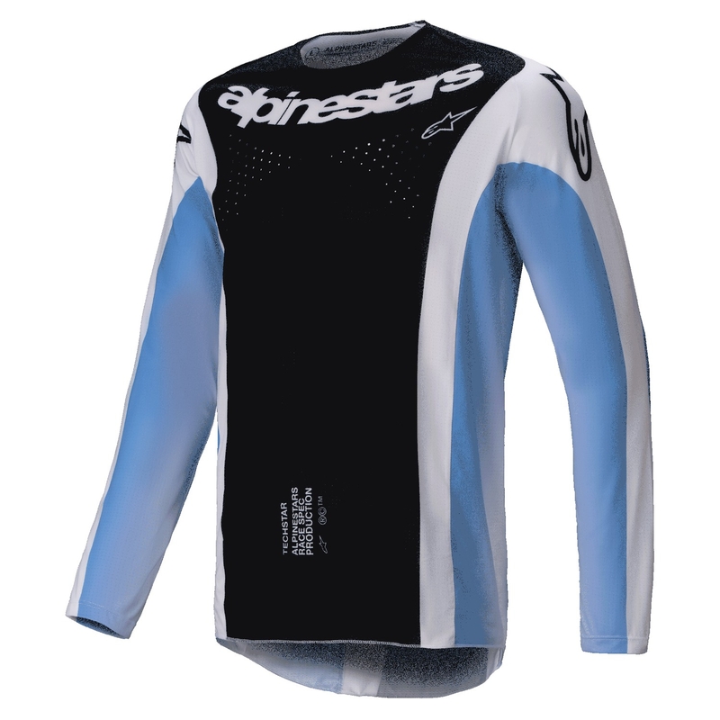 Alpinestars Techstar Melt motorcross trui zwart en blauw