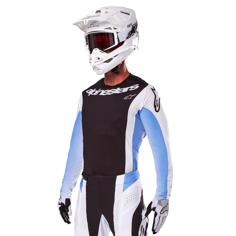 Alpinestars Techstar Melt motorcross trui zwart en blauw
