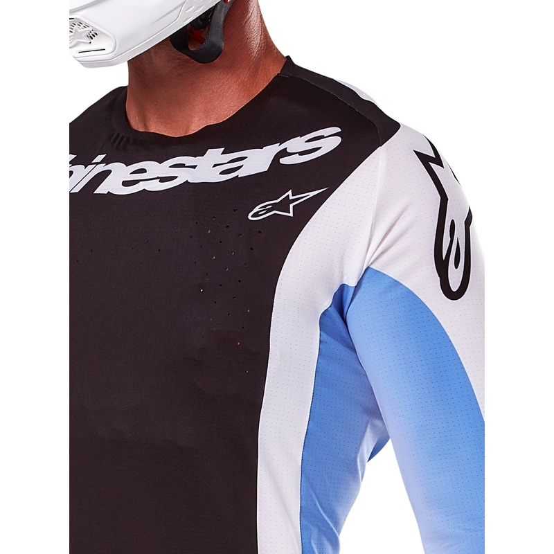 Alpinestars Techstar Melt motorcross trui zwart en blauw