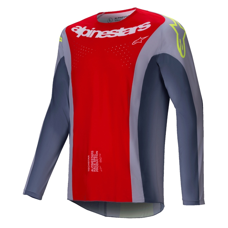 Alpinestars Techstar Melt motorcross trui rood-grijs