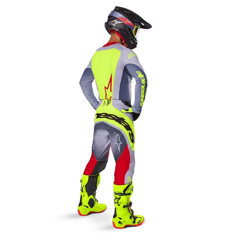 Alpinestars Techstar Melt motorcross trui rood-grijs