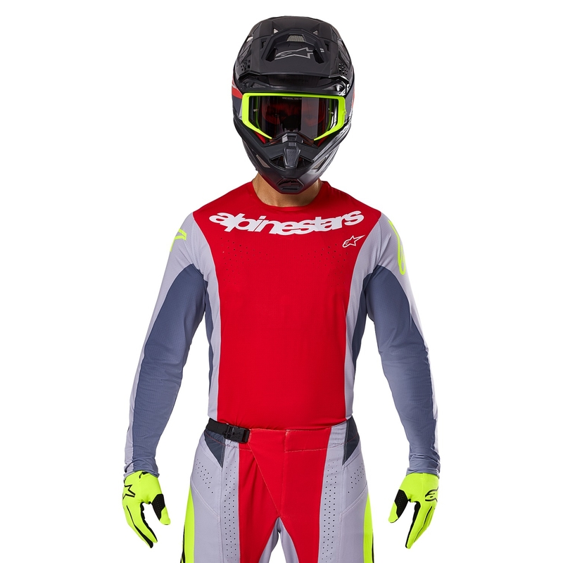 Alpinestars Techstar Melt motorcross trui rood-grijs