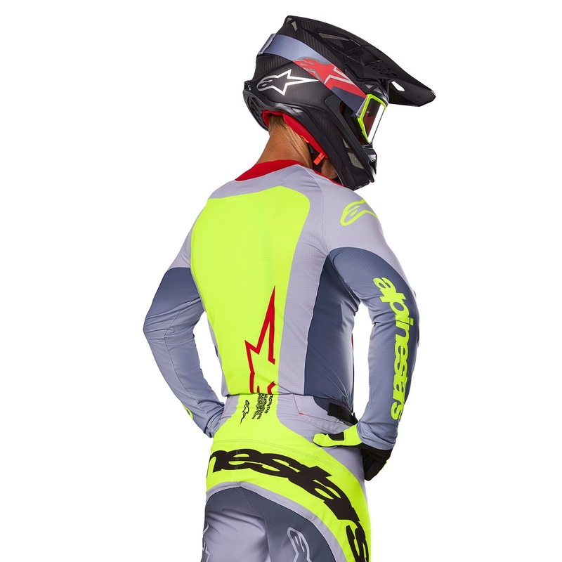 Alpinestars Techstar Melt motorcross trui rood-grijs