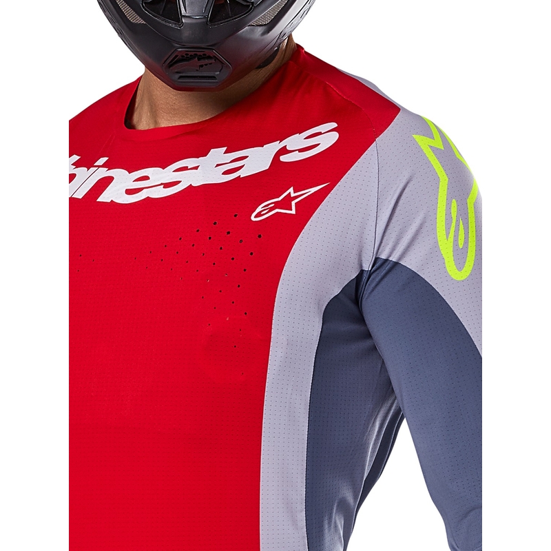 Alpinestars Techstar Melt motorcross trui rood-grijs
