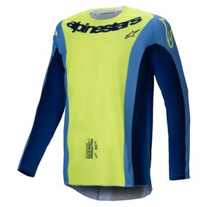 Alpinestars Techstar Melt fluo geel-blauw motocross shirt