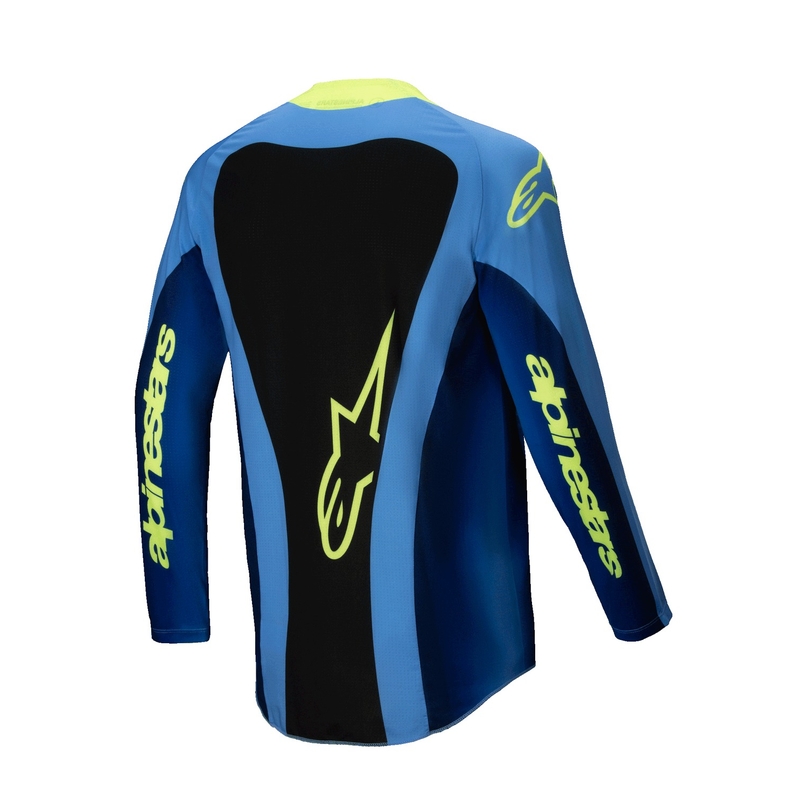 Alpinestars Techstar Melt fluo geel-blauw motocross shirt
