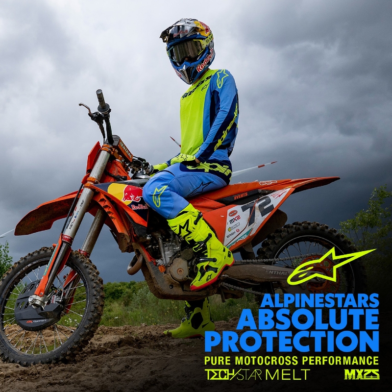 Alpinestars Techstar Melt fluo geel-blauw motocross shirt