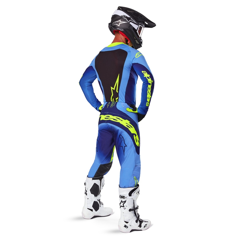Alpinestars Techstar Melt fluo geel-blauw motocross shirt