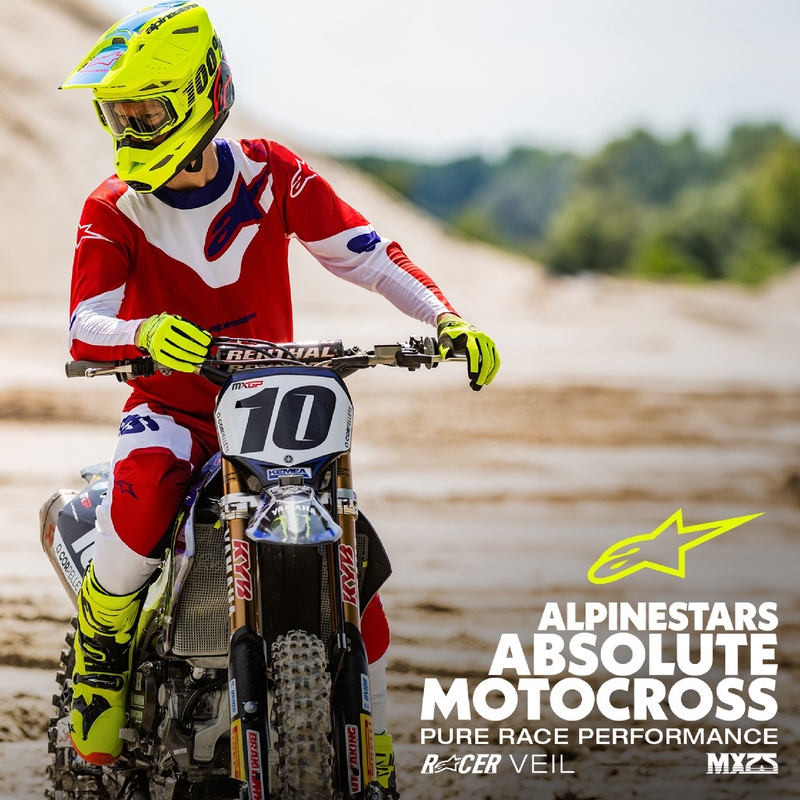 Alpinestars Racer Veil motorcross trui rood en wit