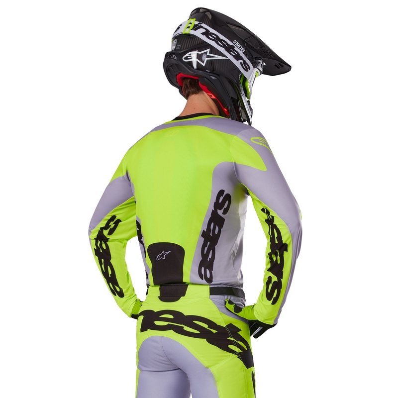 Alpinestars Racer Veil motorcross trui grijs-fluo geel