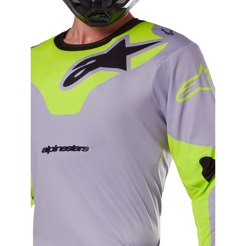 Alpinestars Racer Veil motorcross trui grijs-fluo geel