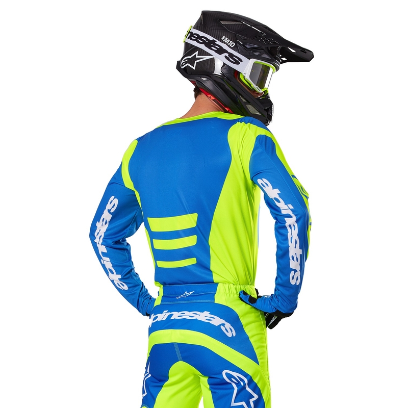 Alpinestars Fluid Haul motorcross trui fluo geel-blauw