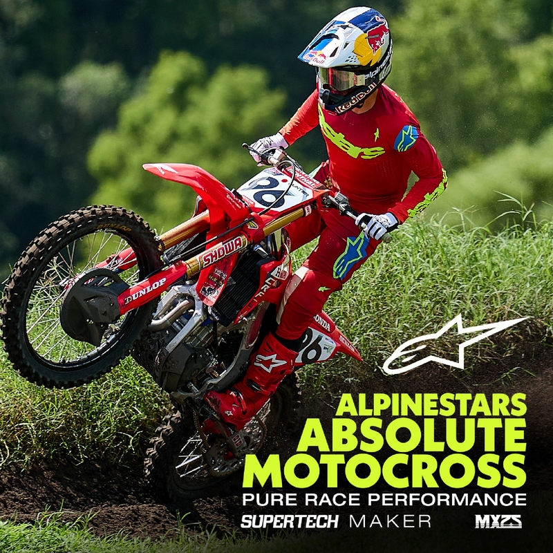Alpinestars Supertech Maker rood-geel motocross shirt