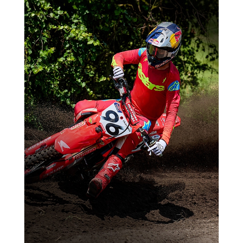 Alpinestars Supertech Maker rood-geel motocross shirt