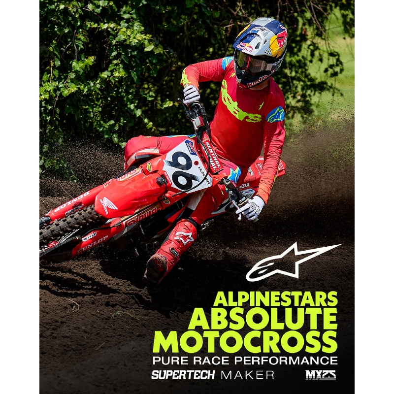 Alpinestars Supertech Maker rood-geel motocross shirt