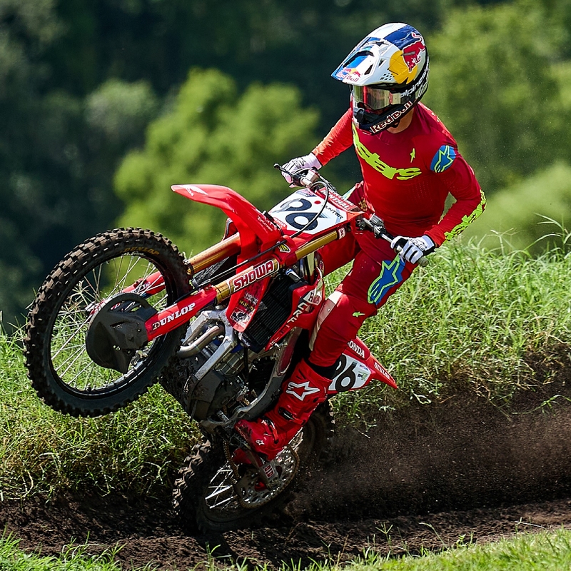 Alpinestars Supertech Maker rood-geel motocross shirt
