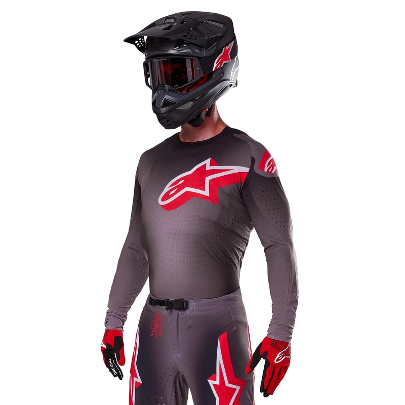 Alpinestars Supertech Lipan Rook Rood Motorcross Trui