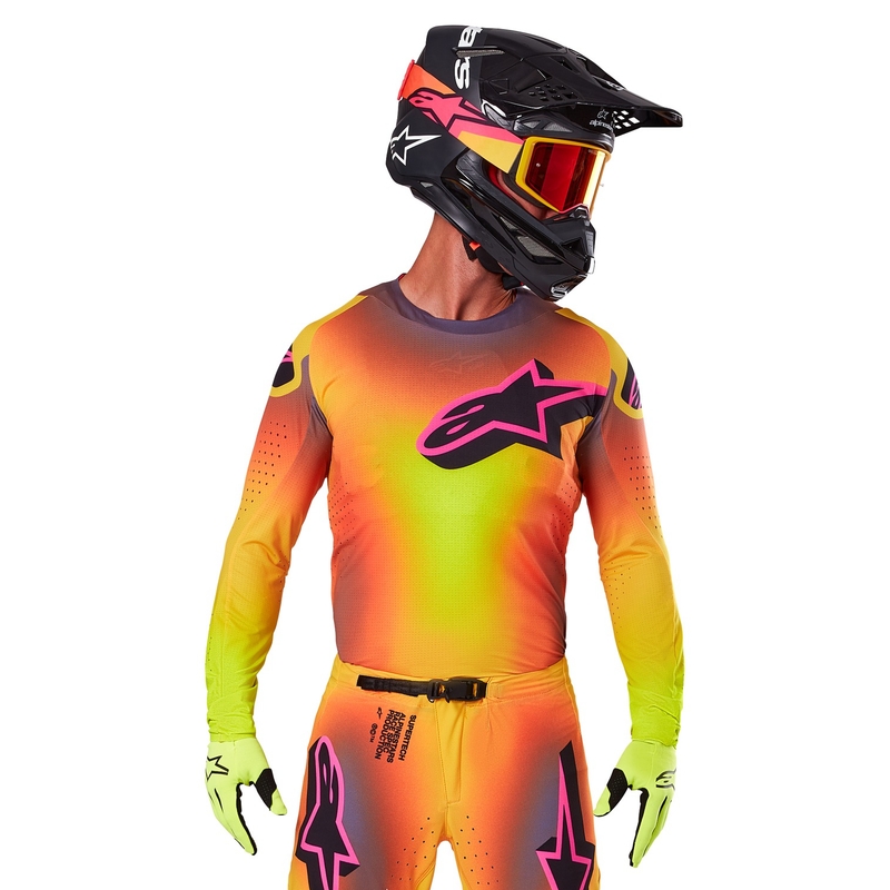 Motorcross trui Alpinestars Supertech Lipan geel-roze