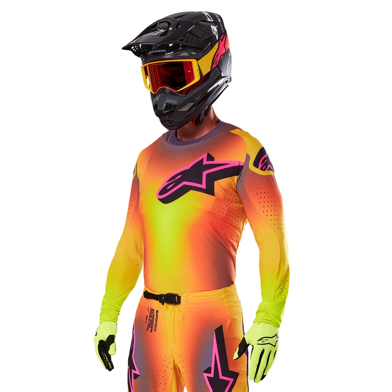 Motorcross trui Alpinestars Supertech Lipan geel-roze