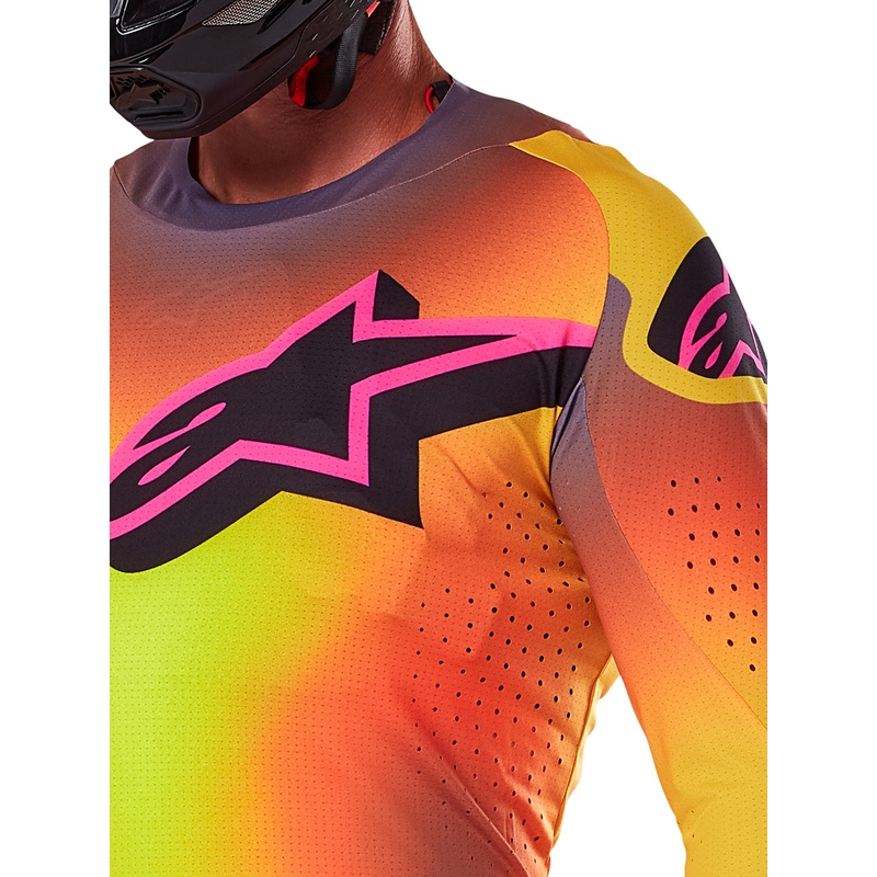 Motorcross trui Alpinestars Supertech Lipan geel-roze