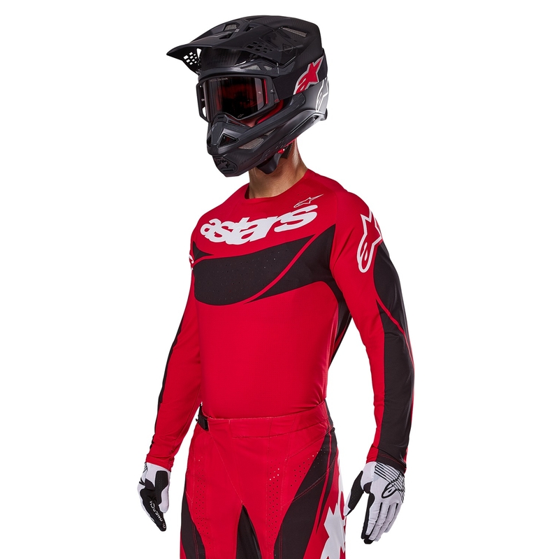 Alpinestars Techstar Dreem motorcross trui rood en zwart
