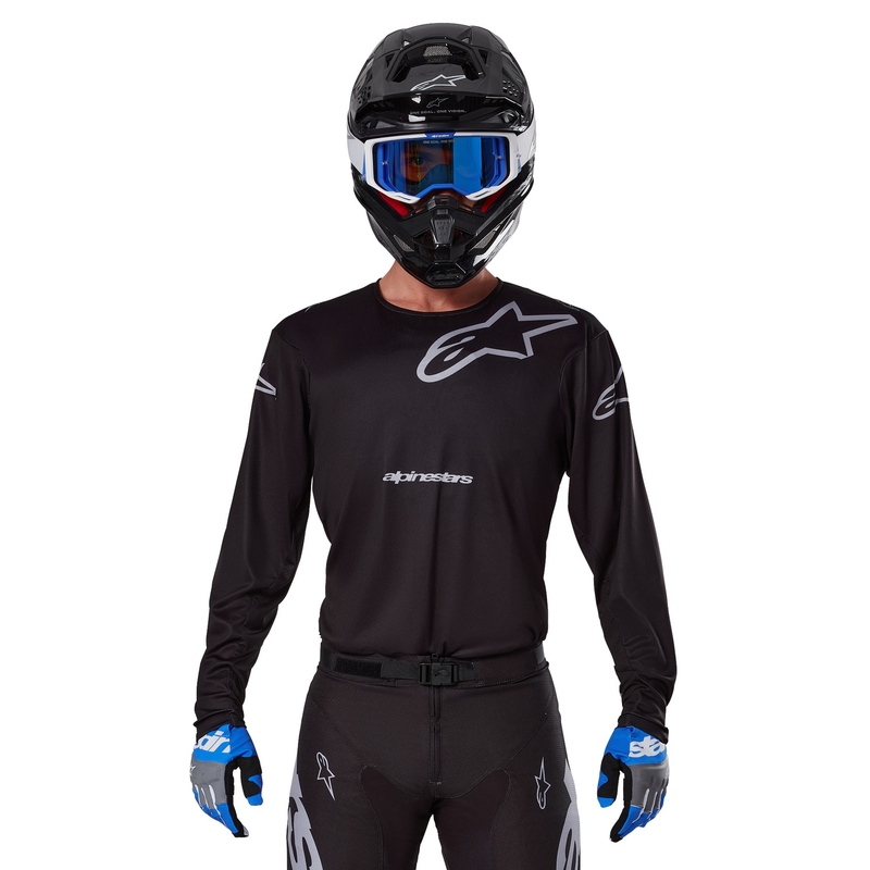 Alpinestars Racer Graphite motorcross trui zwart en grijs